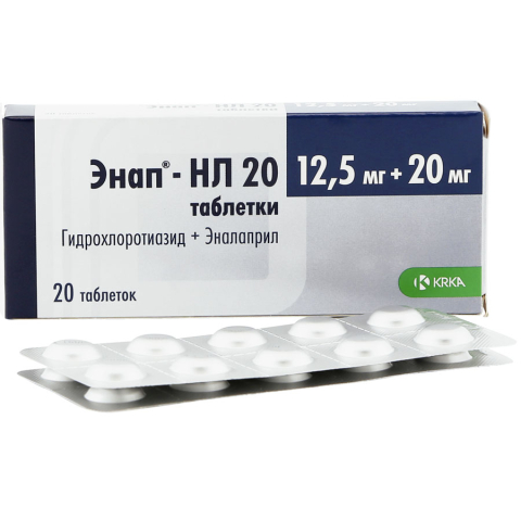 Энап-НЛ 12,5мг+20мг №20 табл.