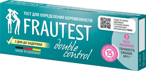 Фраутест (Frautest) Double control Тест на беременность, 2 шт.