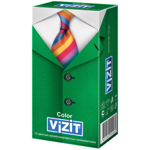 Визит (Vizit) Презервативы Color ароматизированные, 12 шт.