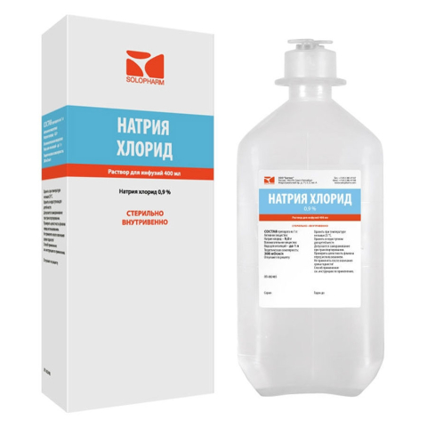 Натрия хлорид-СОЛОфарм 0,9% флакон, 400мл