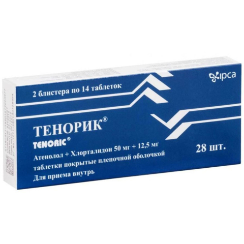 Тенорик 50 мг/12,5 мг таблетки, покрытые пленочной оболочкой, 28 шт.