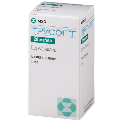 Трусопт 20 мг/мл капли глазные, 5 мл
