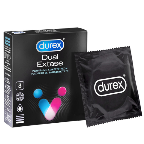 Дюрекс (Durex) Презервативы  Dual Extase, 3 шт.