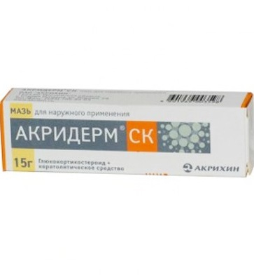 Акридерм ск 0,05%+3% мазь, 15 гр